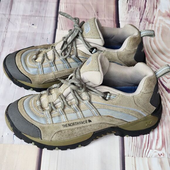 The North Face Women's Hiking Shoes X2 Size 8.5 Gray Blue Suede Lace Up Air Flow - Picture 3 of 8
